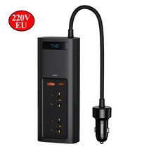 다운트랜스 슈퍼캐패시터 차량용 인버터Baseus-220V 자동차 인버터 DC 12V AC 110V 220V 150W 변환기 전원, 01 220V Black EU CN