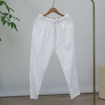 로코비전 린넨 9부 밴딩 슬랙스 남자 여름 스판 바지 남녀공용