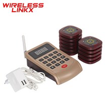 Wirelesslinkx Wireless Restaurant Pager Beeper Buzzer System for Coffee Dessert Burger Shop Food Cou, [01] 10 Pagers