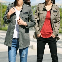 동대문스타일 여자 야상점퍼 빈티지 스판 와이어 하이넥 야상자켓 MU비즈롱 야상