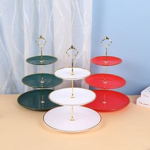 에프터눈티 플레이팅 2단 3단 트레이 디저트 케이크 접시 푸드 북유럽풍 파티, B