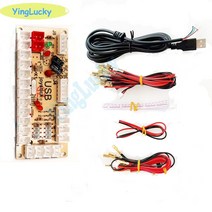 al 추억의게임기 2 인용 제로 딜레이 아케이드 USB 인코더 PC 아케이드 조이스틱 토글 PCB LED 라이트 와이어 2.8mm 또는 4.8mm 와이어, 06 1 players 2.8-2.8 2p