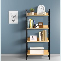 원룸 1인가구 거실정리 원목받침대 4단선반 뒷베란다 책정리 디자인 튼튼한, 1개