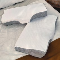 제이토리 경추베개 목이편한 메모리폼베개 낮은 숙면베개 기능성베개, 메모리폼 베개 화이트/그레이 50*30*11-6cm