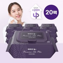 바이오늘 프리미엄 더 플러스 엠보싱 유아물티슈 캡형, 120매, 20팩