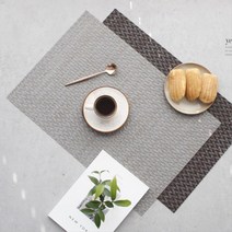 모던 그레이 패턴 짜임매트 식탁꾸미기 원목식탁매트 식탁깔판, 브라운