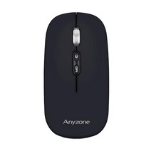 애니존 충전식 무소음 블루투스 무선마우스 C타입 USB 젠더(리시버) 2개 ANY-1, 블랙, 블랙