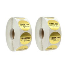 하나몰 원형 금박 땡큐 롤스티커 3.8cm 500p, 2개