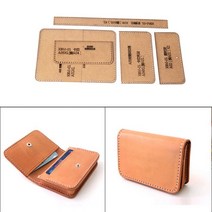 가죽 공예 크래프트 종이 수제 바느질 지갑 클러치 템플릿 카드 홀더 패턴 DIY 11*7.5cm, 01 Kraft Paper XBM-01, 1개