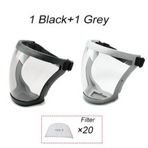 안면전체보호마스크 용접 예초 다목적 -20, 1Black and 1Grey