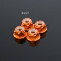 CNC 알루미늄 플랜지 나일론 잠금 너트 4 개 M4 여러 가지 빛깔의 1/10 1/8 1/14 RC 자동차 트럭 크롤러 드리프트 TRX4 SCX10 스카니아 범용 부품, Orange 4pcs