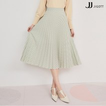JJ지고트 백 밴딩 깅엄 체크 플리츠 스커트 GM4P0SKP5
