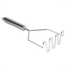 1pcs 스테인레스 스틸 주방 가제 감자 masher 프레스 요리 도구 으깬 감자 물결 모양의 압력 Ricer 주방 액세서리, silverwhiteWavy