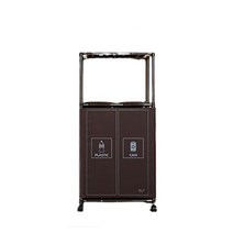 센스큐 [추가 선반 SET] 이지핏 리치 2구 재활용 분리수거함 (선반옵션별도), 리치2구브라운+전용선반1단, 1세트
