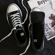 남녀 로우 스니커즈 1P 털안감 무지퍼셀 겨울 신발