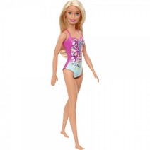 바비 핑크 블루 플로럴 스윔수트 인형, Barbie Doll