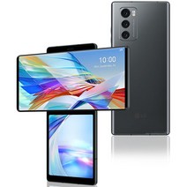 LG- 언락폰 휴대폰 윙 6.8 인치 8GB + 회전 듀얼 스크린 싱글 Sim 인 지문 (폴란드어/히브리어 없음), 01 Black, 01 F100N 128GB Standard