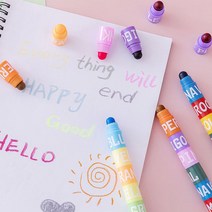 고체 형광펜 6칸 6색 층층이 형관펜 하이라이터 볼펜, 1하이라이터-파스텔