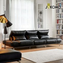 자코모 제트 4인 기능성 아닐린 내추럴 소가죽 소파전체가죽+스툴, 올리바그린