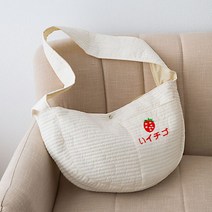 캐리어 이동장 강아지 고양이 슬링백 이동가방 반려견 반려동물 산책가방 고양이, 크림색-러블리 딸기