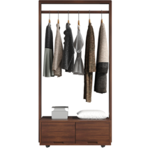 행거 수납 옷걸이 옷방 심플 원룸 기숙사 간이 선반, 우드 85CM