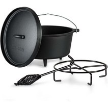 ToCi 더치오븐 롯지 무쇠냄비 주물 주철 오븐 5.5L, 받침포함, 22x36 cm