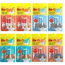 미오 크리미 짜먹는 고양이 간식, 치킨&리버, 참치, 연어, 게살, 8개