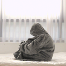 방콕이 따뜻한 입는 후드 담요 망토 집순이 담요 입는 이불