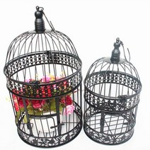 새장 현대 금속 european wrought iron 웨딩 장식 꽃 14 14, 검은색, 19cm x 35cm