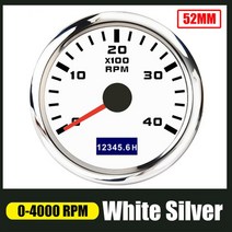 52mm 전기 타코미터 게이지 3000 4000 6000 8000RPM 디젤 모터 엔진용 빨간색 백라이트 Rev 카운터 (시간, 03 WS-4000 RPM