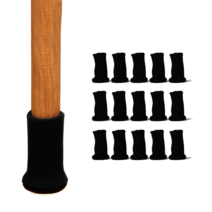 KI ecobe 흘러내림 방지 실리콘 니트 의자 발 커버 16개, 블랙