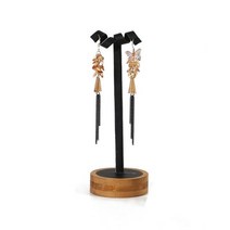 최신 대나무 보석 디스플레이 스탠드 목걸이 귀걸이 여러 이젤 쇼케이스 홀더 410956, earrings PU Black