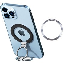 헤몬 맥세이프 그립톡 스마트링 자석 핸드폰 거치대 +링, 블랙, 블랙