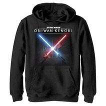 STAR WARS 아동용 라이트 세이버 클래시 남아용 풀오버 후디 블랙. Small