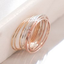 14k 골드 로즈골드 실반지 레이어드 열손가락 우정반지 가드링