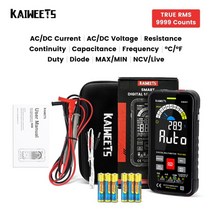 kaiweets km601 9999 counts digital multimeter smart auto range 1000v 10a tester meter ohm hz 캐패시턴스 r, 씨엔, km601-블랙, 1개