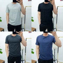 코코로맨틱 남자 무지 라운드 면 반팔티 5컬러 반팔 티셔츠
