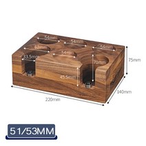 탬핑스테이션 바리스타용 월넛 우드 커피 필터 탬퍼 에스프레소 매트 메이커 베이스 액세서리-37, 7.51-53mm, 1개