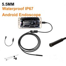 스마트폰내시경 카메라 산업용 배관 하수구 2m 1m 5.5mm 7mm 내시경 유연한 ip67 방수 검사 내시경 안드로이드 pc 노트북 6leds 조절 가능, 5.5mm 렌즈
