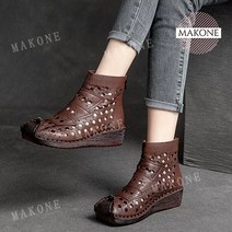 Makone 상표등록 빈티지 수제 로퍼 앵글부츠 여성 워커 여름 단화 317H