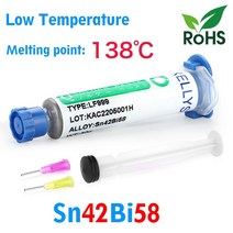 무연 솔더 페이스트 저온 138 ℃ Sn42Bi58 액상 폼 납땜용 smd BGA PCB IC LED 리워크 용접, 01 30g_01 Green 4258 30g Green