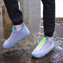 실리콘 신발방수커버 비오는날등교 블랙 투명 170mm 280mm, M