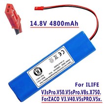 100% 배터리는 로봇 흡인기 아이라이프 V3s 프로 V50 V5s V8s X750 148 V 12800mah 18650입니다. 배터리는..., [01] 1pcs 배터리