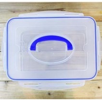 라지사이즈 반투명 무지 플라스틱 손잡이 밀폐용기 4L 4호 간장게장 김치 밀폐통 보관통 보관용기