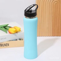 대용량 스테인레스 스틸 진공 스포츠 야외 편리한 열 절연 휴대용 작은 허리 열 냄비, 500ml, 하늘색