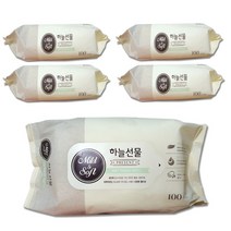 하늘선물 부드러운 피톤치드 저자극 아기 유아 국산 물티슈캡형 100매 5팩, 상세페이지 참조