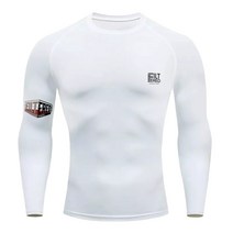 FILTERED 스키니 세트 스포츠 속건복 긴팔 베이스 헬스 달리기 압축바지 유술 방마복, 흰색 상의, XL