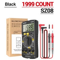 멀티테스터기 만능 초박형 스토리지 핸드홀드 자동 AC DC 220V 전문 SZ08 디지털 멀티미터, 1.Black