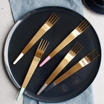 홈카페 브런치용 골드 빵 디저트 포크 신혼주방 홈파티 핑거푸드 실용적인디자인, 퍼플