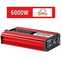 차량용인버터 인버터 자동차 전원 어댑터 DC12V24V ~ AC 220V 4000W 5000W 전압 변환기 휴대용 태양광 LED 디스플레이 50HZ60HZ, 6000W, 12V60HZ, 220-240V + 범용